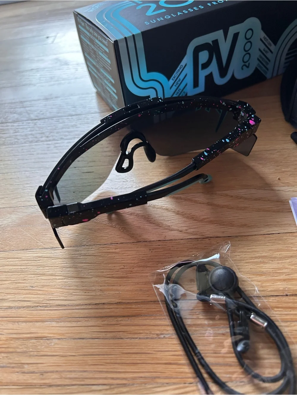 Pit Viper Shield Sunglasses in Teal and Purple Mirror